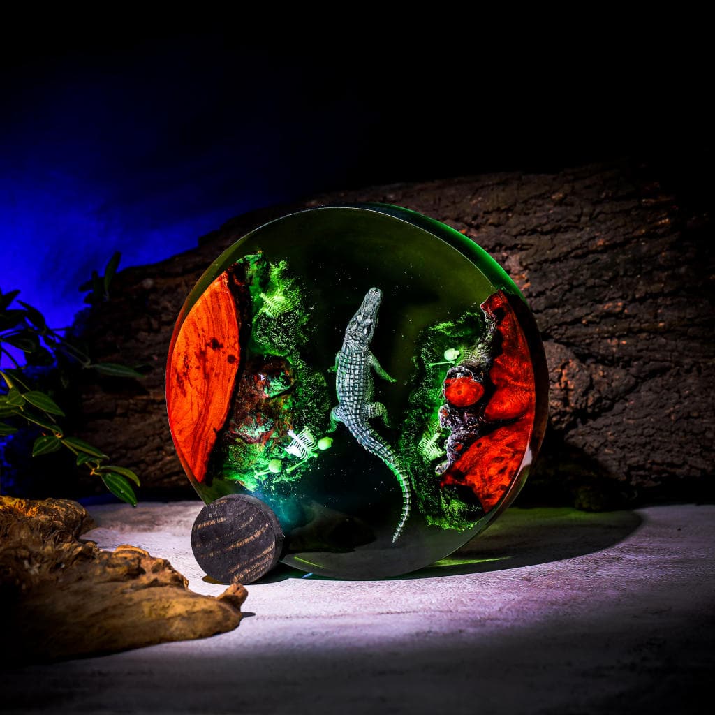 Crocodile Resin Lamp 2 Crocodile Resin Lamp