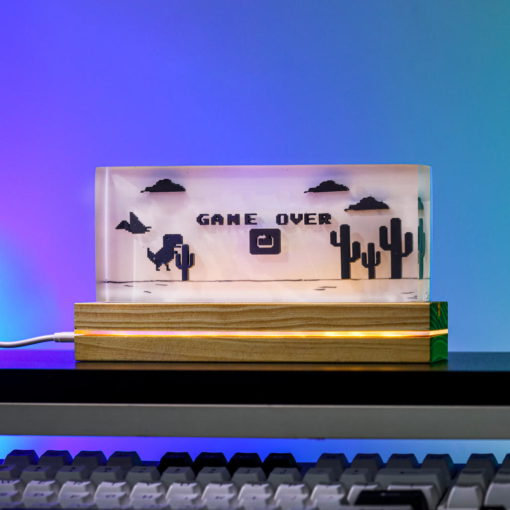 Dino Game Epoxy Lamp 1 Dino Game Epoxy Lamp