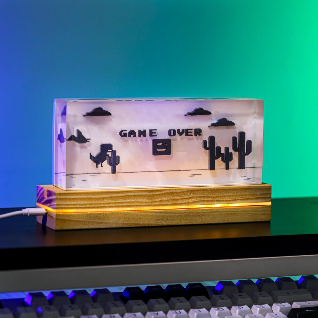 Dino Game Epoxy Lamp 3 Dino Game Epoxy Lamp
