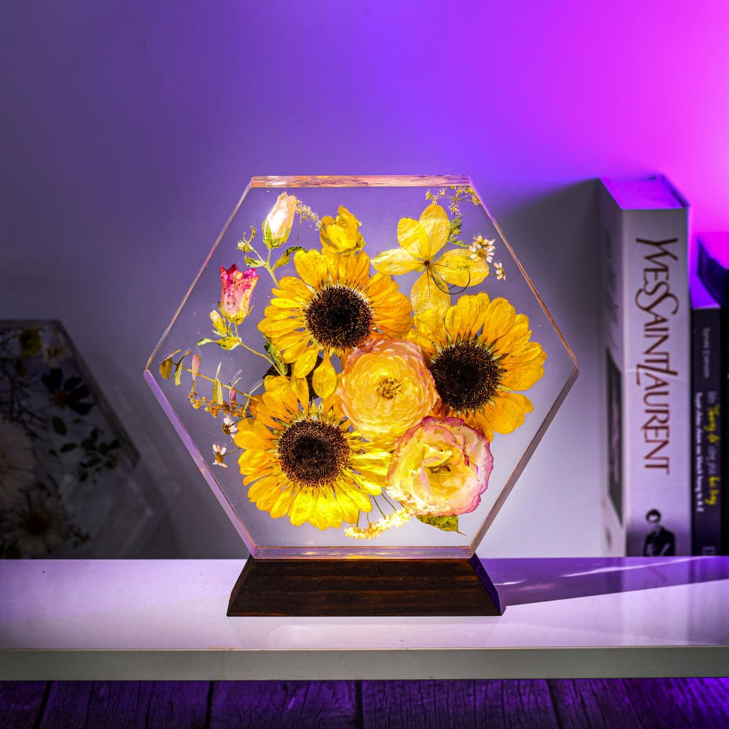 Hexagon Real Sunflower Night Light 4 Hexagon Real Sunflower Night Light