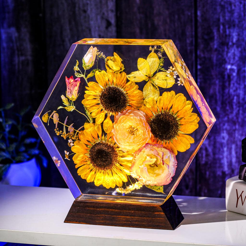 Hexagon Real Sunflower Night Light 1 Hexagon Real Sunflower Night Light