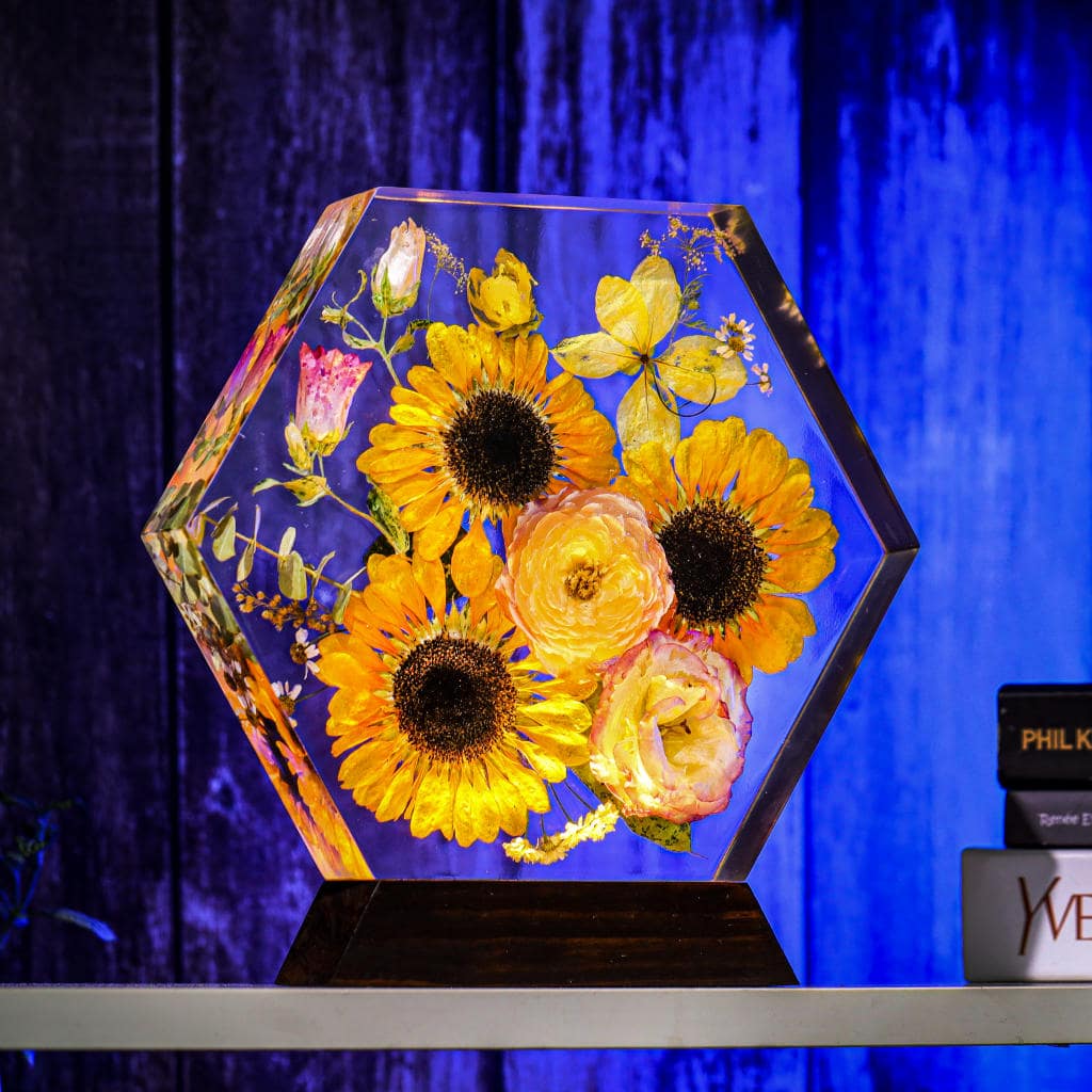 Hexagon Real Sunflower Night Light 7 Hexagon Real Sunflower Night Light