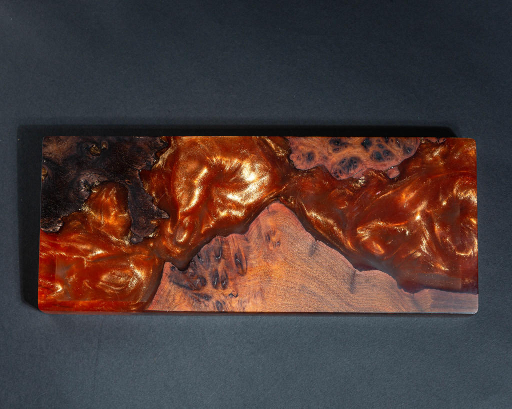 Orange Resin and Wood Keyboard Case 3 Orange Resin and Wood Keyboard Case