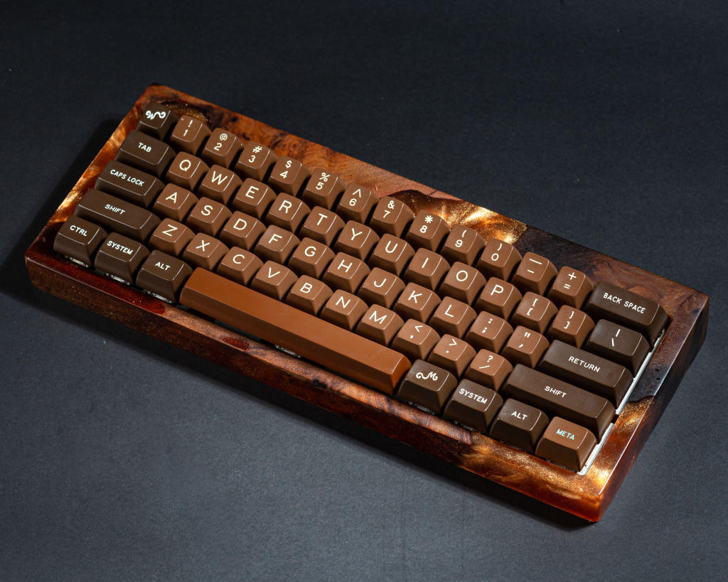 Orange Resin and Wood Keyboard Case 4 Orange Resin and Wood Keyboard Case