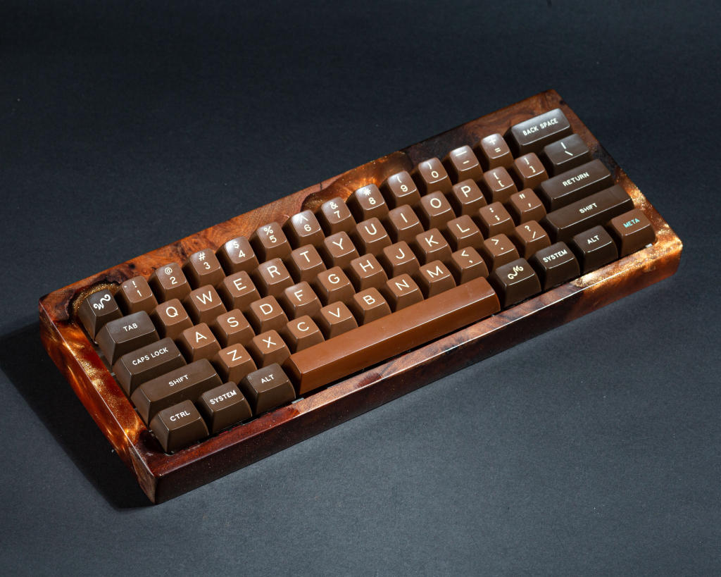 Orange Resin and Wood Keyboard Case 5 Orange Resin and Wood Keyboard Case