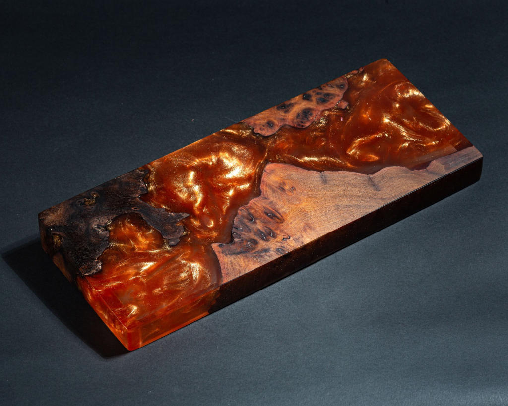 Orange Resin and Wood Keyboard Case 8 Orange Resin and Wood Keyboard Case
