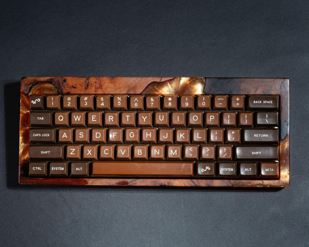Orange Resin and Wood Keyboard Case 9 Orange Resin and Wood Keyboard Case
