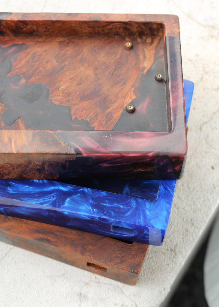Blue Resin and Wood Keyboard Case 6 Blue Resin and Wood Keyboard Case