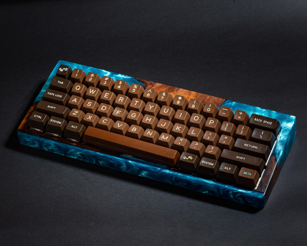 Blue Resin and Wood Keyboard Case 9 Blue Resin and Wood Keyboard Case