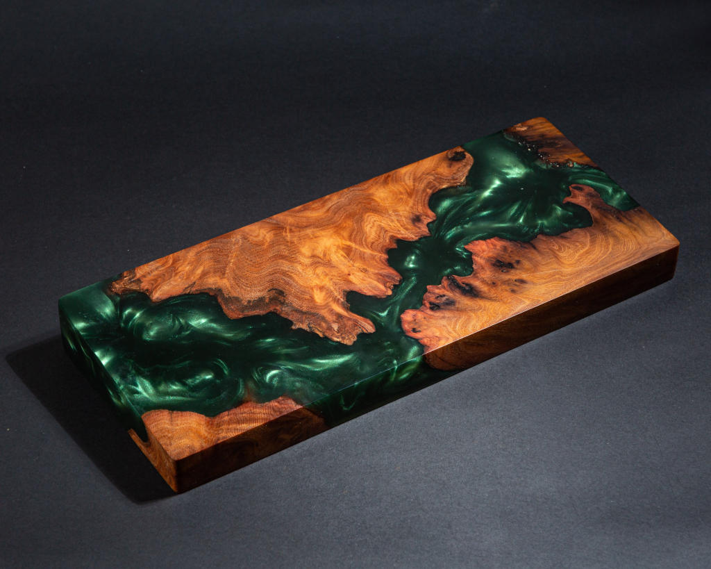 Green Resin and Wood Keyboard Case 10 Green Resin and Wood Keyboard Case