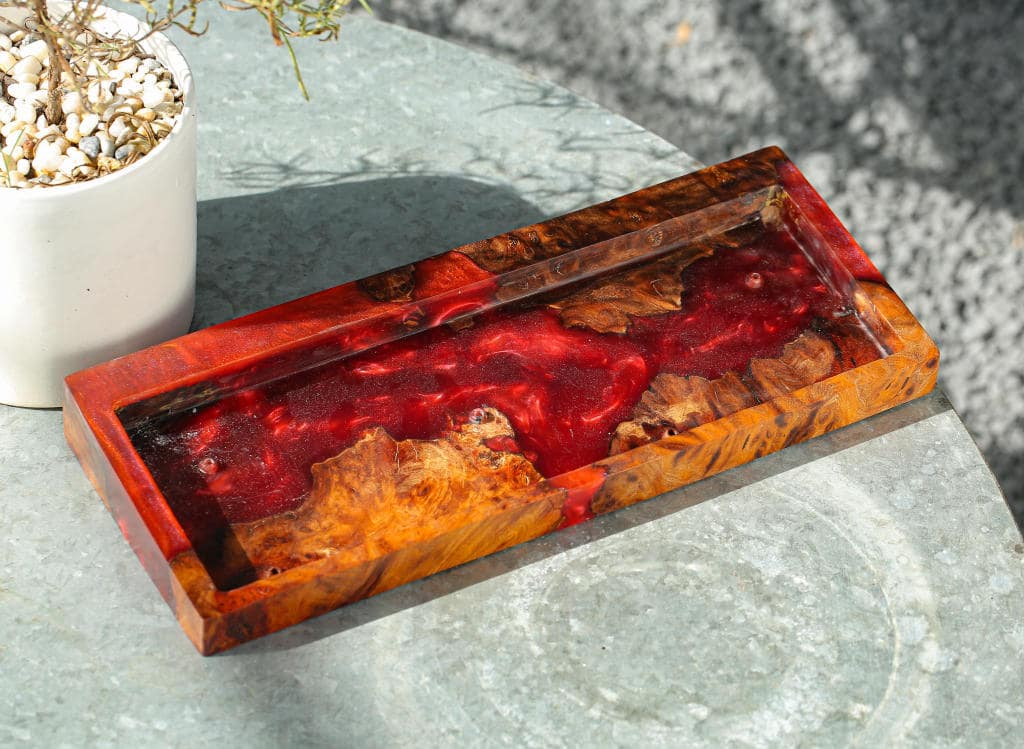 Red Resin and Wood Keyboard Case 9 Red Resin and Wood Keyboard Case