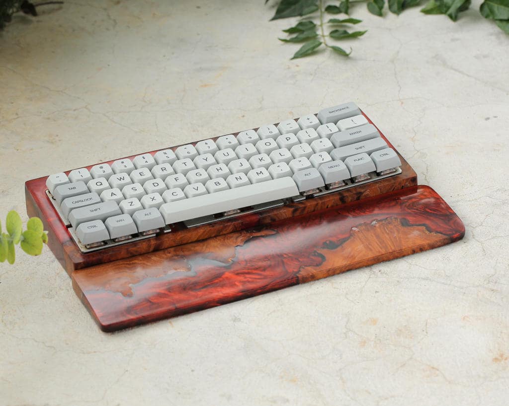 Red Resin and Wood Keyboard Case 8 Red Resin and Wood Keyboard Case