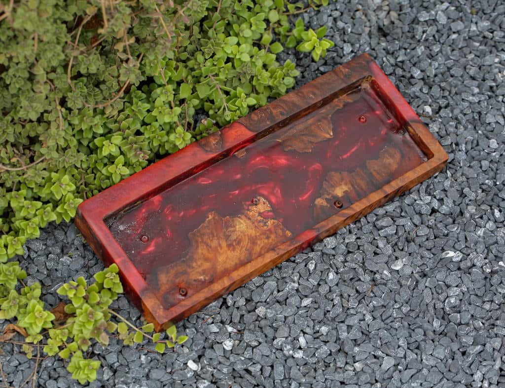 Red Resin and Wood Keyboard Case 5 Red Resin and Wood Keyboard Case
