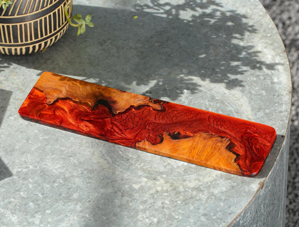 Red Resin and Wood Keyboard Case 4 Red Resin and Wood Keyboard Case