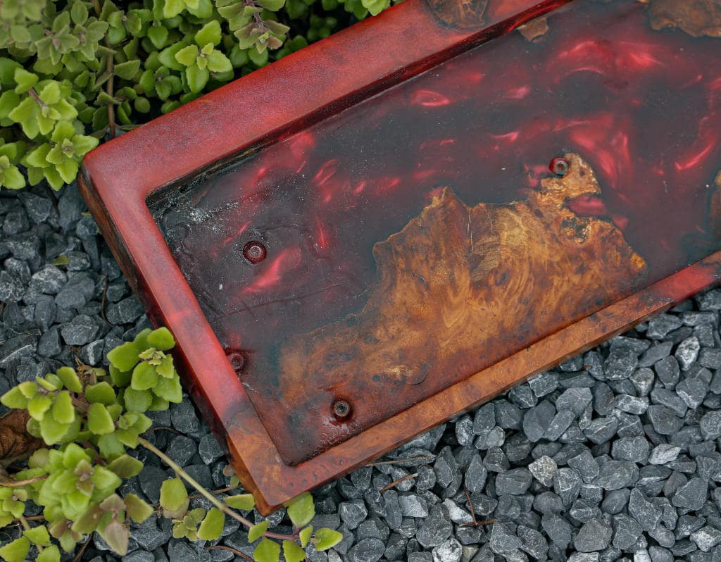 Red Resin and Wood Keyboard Case 2 Red Resin and Wood Keyboard Case