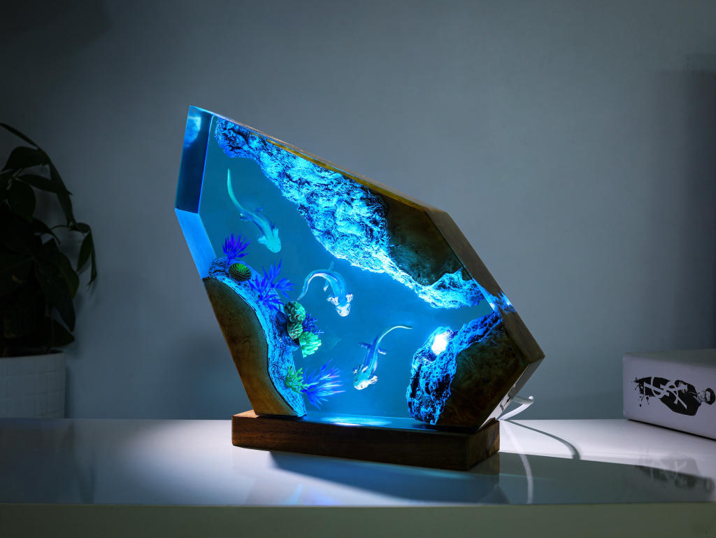 Swimming Axolotl Epoxy Lamp Ver 2 1 Swimming Axolotl Epoxy Lamp Ver 2