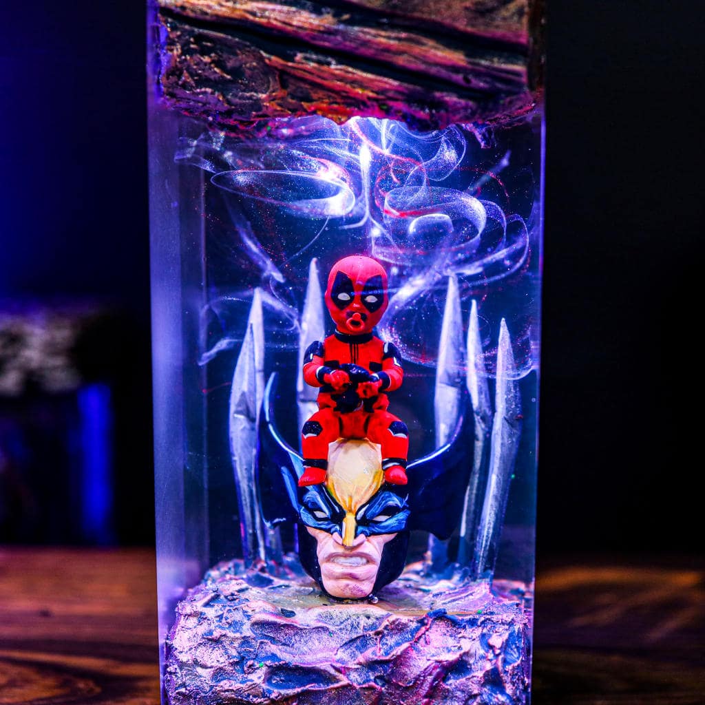 Deadpool VS Wolverine Night Light 2 Deadpool Epoxy Lamp