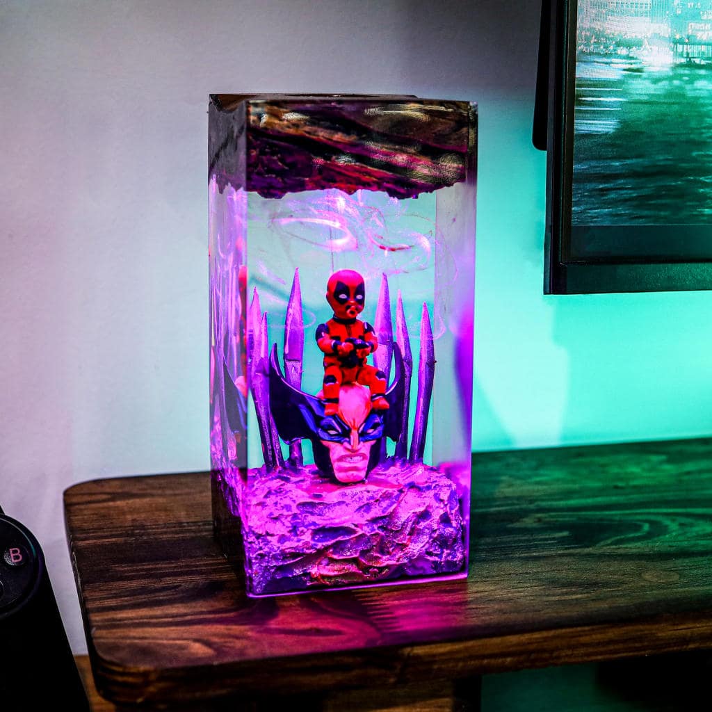 Deadpool VS Wolverine Night Light 3 Deadpool Epoxy Lamp