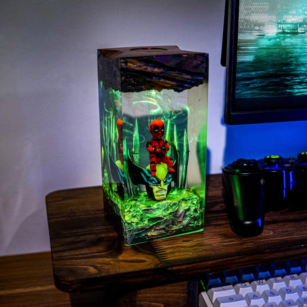 Deadpool VS Wolverine Night Light 4 Deadpool Epoxy Lamp