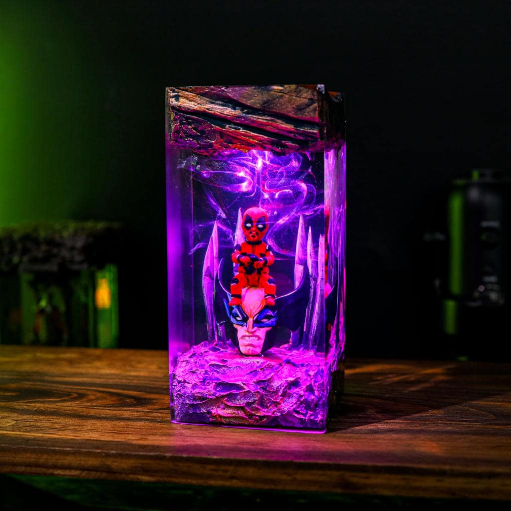 Deadpool VS Wolverine Night Light 9 Deadpool Epoxy Lamp