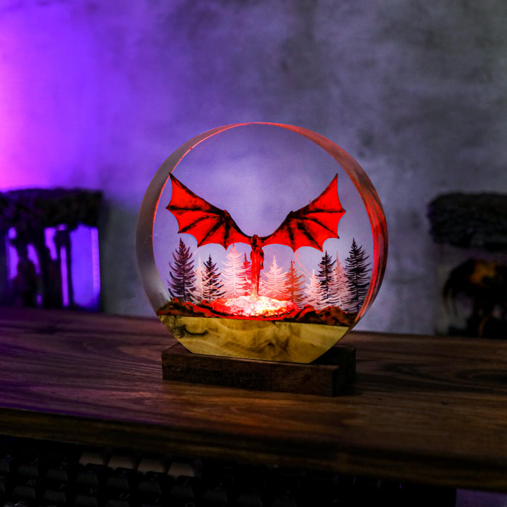 Dragon Breathing Fire Night Lamp 4 Dragon Breathing Fire Night Lamp