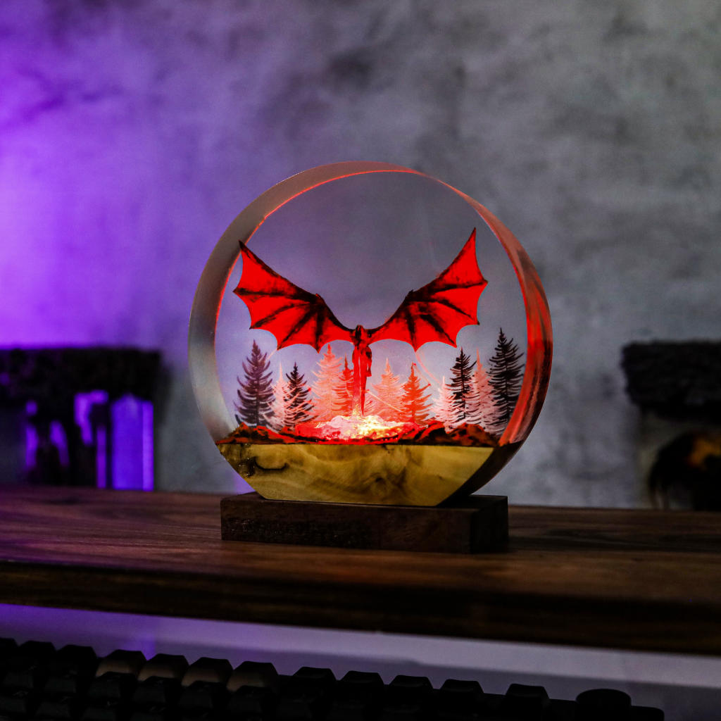Dragon Breathing Fire Night Lamp 5 Dragon Breathing Fire Night Lamp