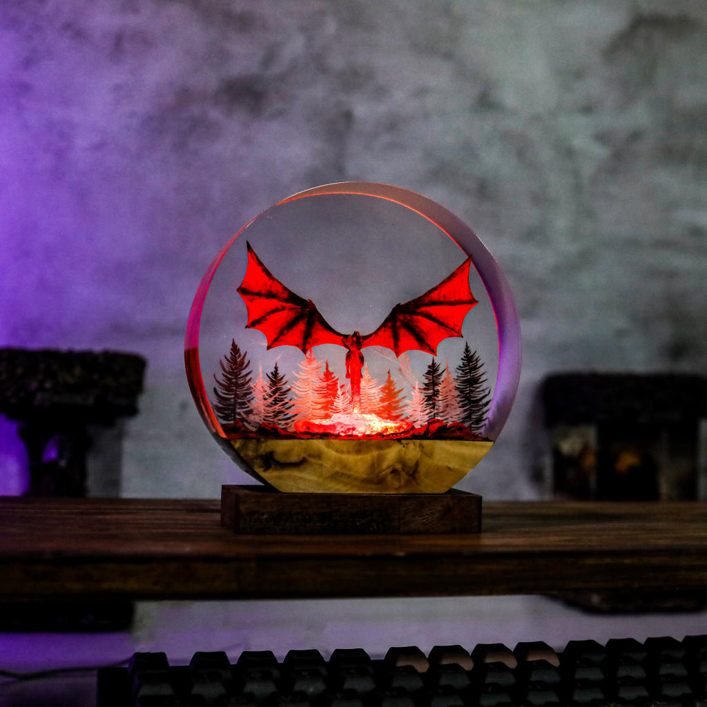 Dragon Breathing Fire Night Lamp 2 Dragon Breathing Fire Night Lamp