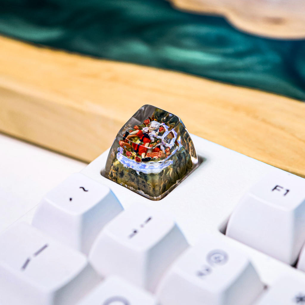 Luffy One Piece White Hair Artisan Keycap 2 Luffy One Piece White Hair Artisan Keycap