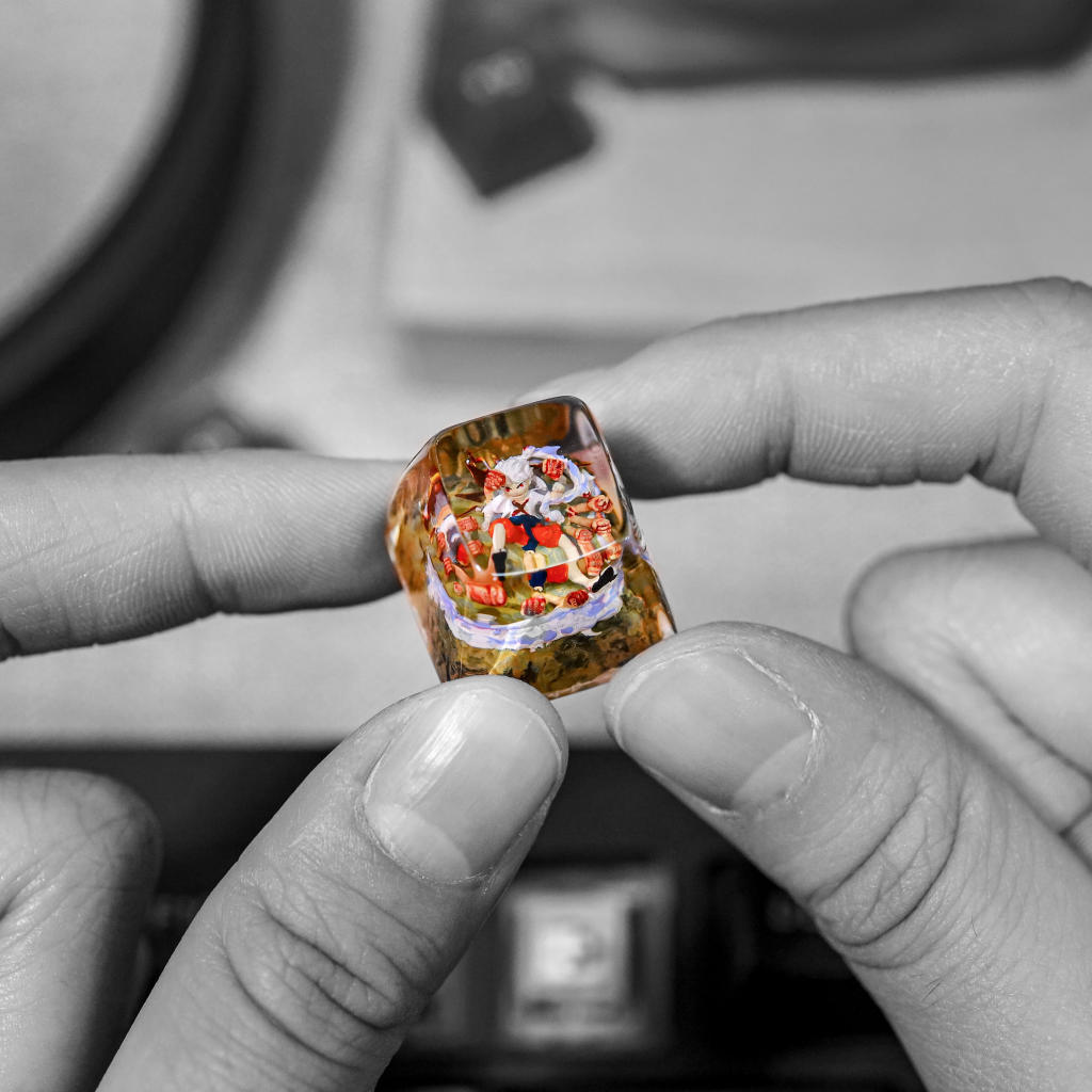 Luffy One Piece White Hair Artisan Keycap 11 Luffy One Piece White Hair Artisan Keycap