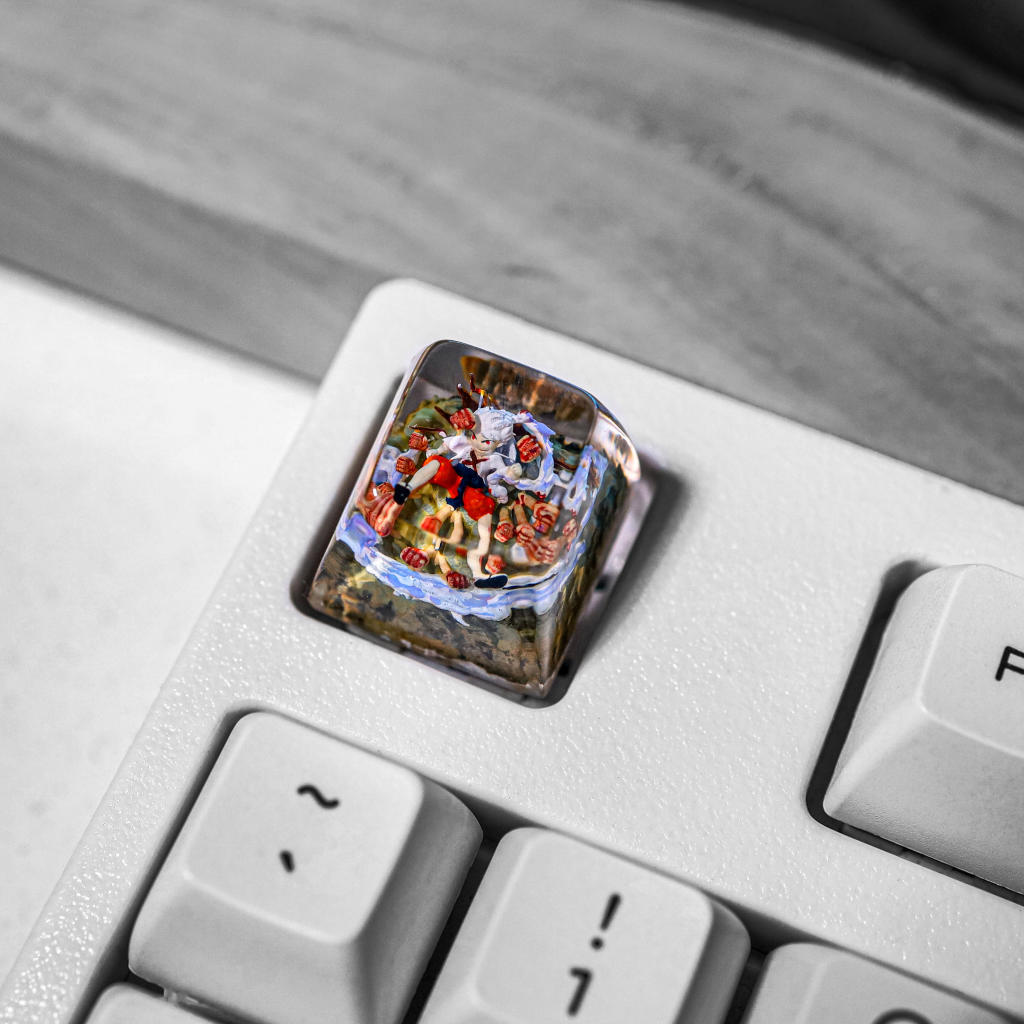 Luffy One Piece White Hair Artisan Keycap 14 Luffy One Piece White Hair Artisan Keycap