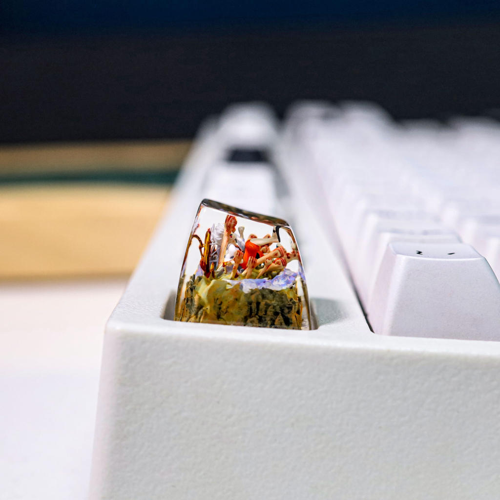 Luffy One Piece White Hair Artisan Keycap 3 Luffy One Piece White Hair Artisan Keycap
