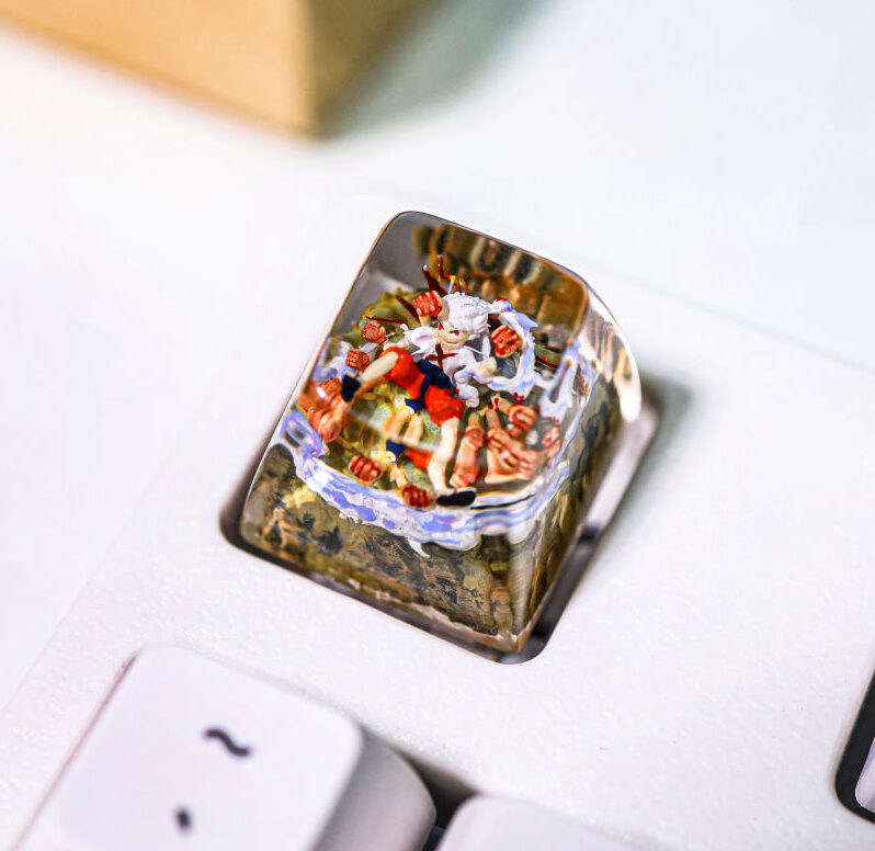 Luffy One Piece White Hair Artisan Keycap 1 Luffy One Piece White Hair Artisan Keycap