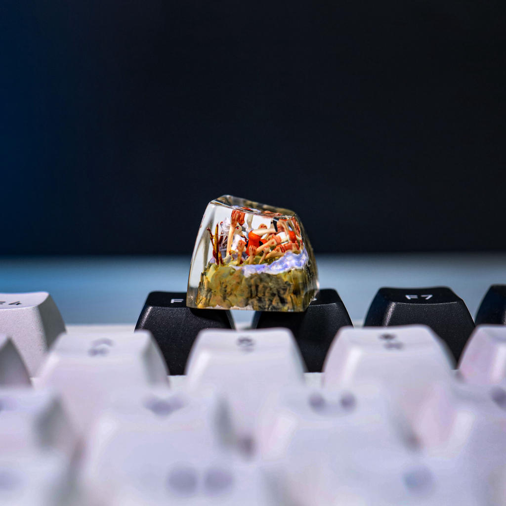 Luffy One Piece White Hair Artisan Keycap 5 Luffy One Piece White Hair Artisan Keycap