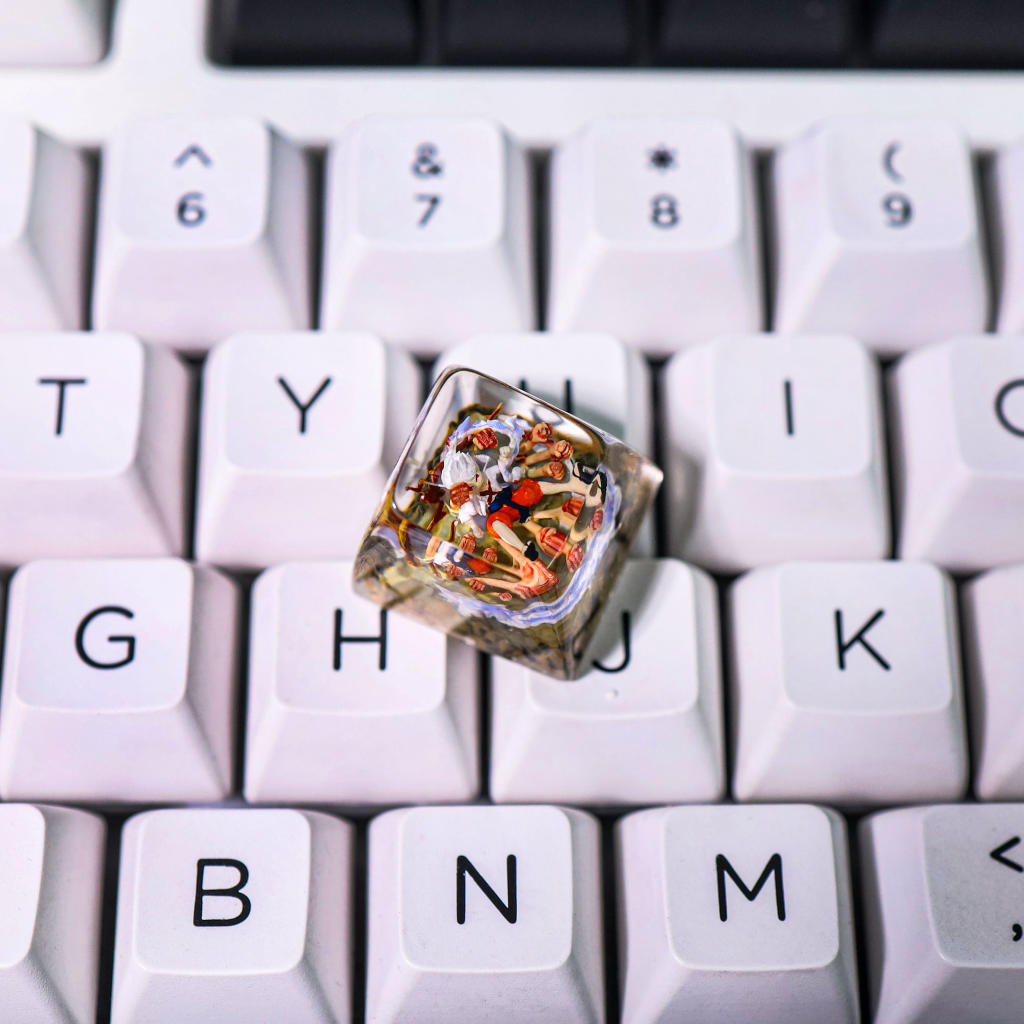 Luffy One Piece White Hair Artisan Keycap 6 Luffy One Piece White Hair Artisan Keycap