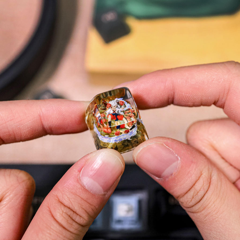 Luffy One Piece White Hair Artisan Keycap 9 Luffy One Piece White Hair Artisan Keycap