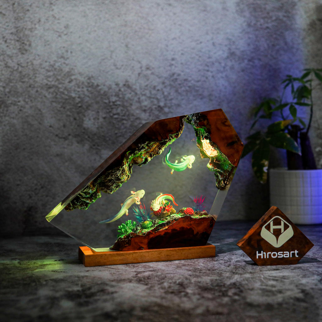 Swimming Axolotl Epoxy Lamp Ver 3 16 Swimming Axolotl Epoxy Lamp Ver 3