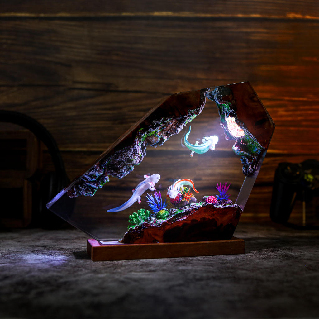 Swimming Axolotl Epoxy Lamp Ver 3 5 Swimming Axolotl Epoxy Lamp Ver 3