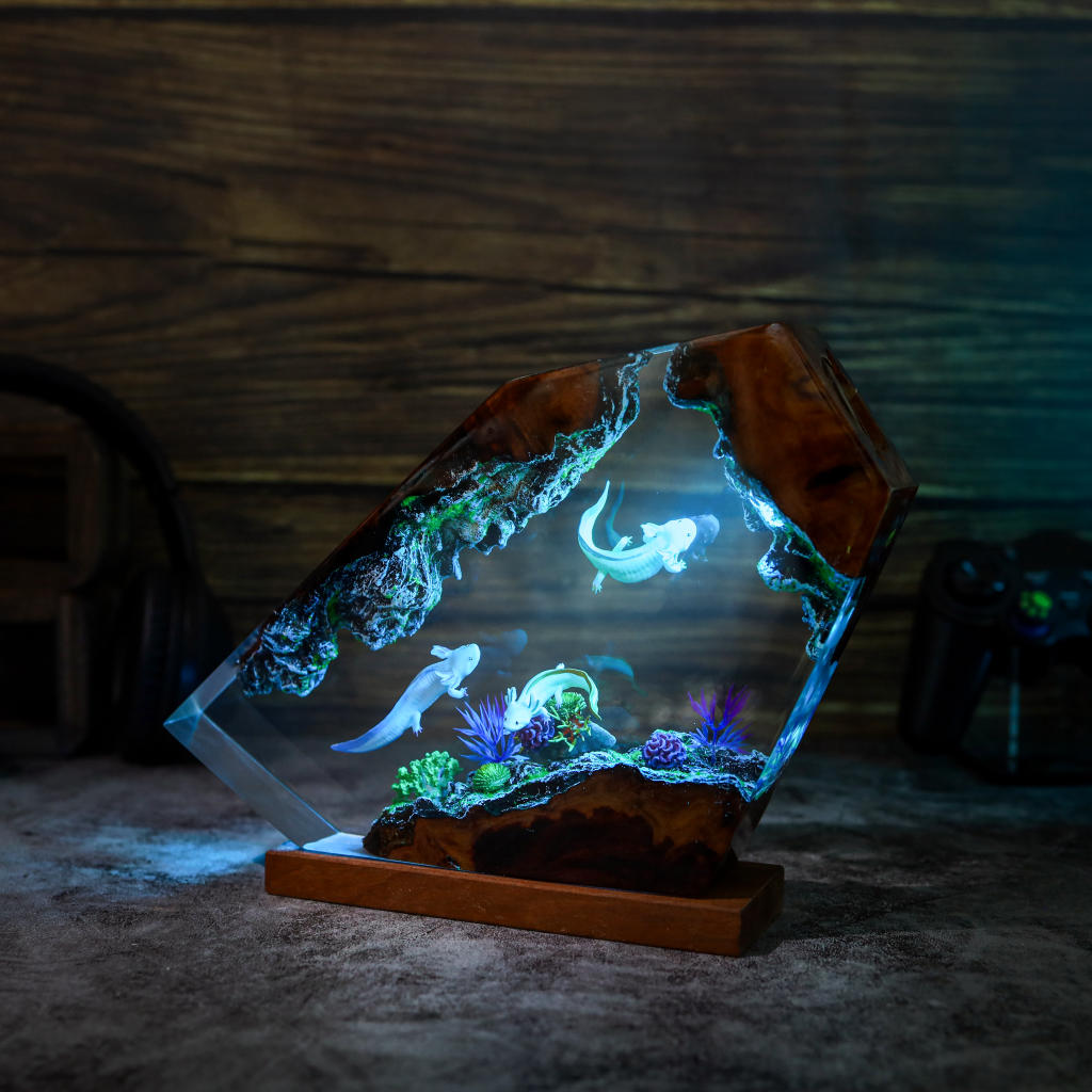 Swimming Axolotl Epoxy Lamp Ver 3 3 Swimming Axolotl Epoxy Lamp Ver 3