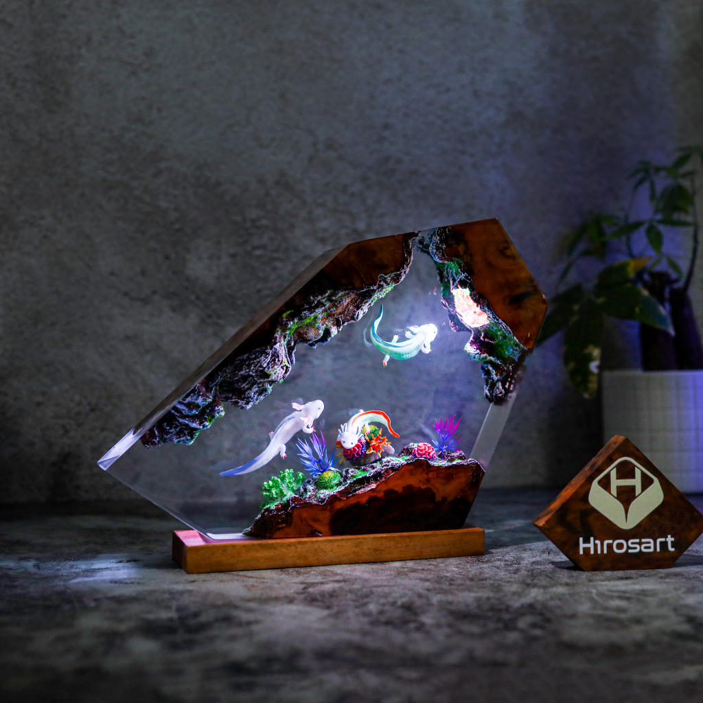 Swimming Axolotl Epoxy Lamp Ver 3 2 Swimming Axolotl Epoxy Lamp Ver 3