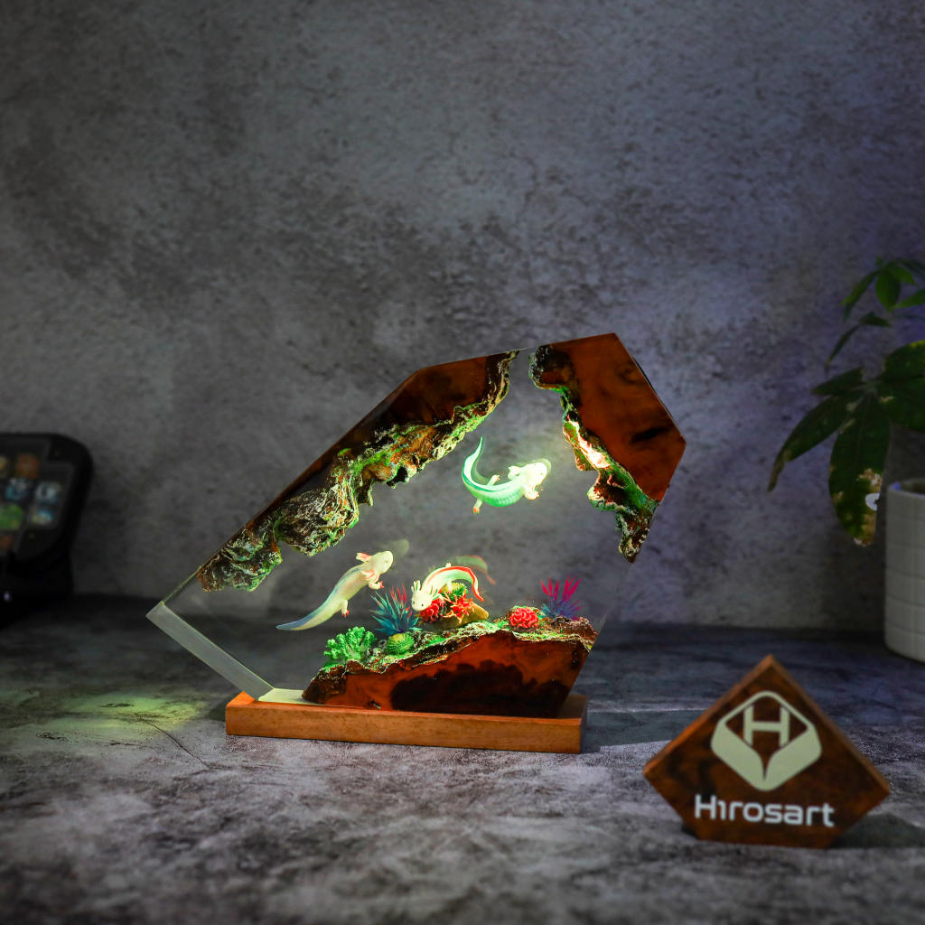 Swimming Axolotl Epoxy Lamp Ver 3 15 Swimming Axolotl Epoxy Lamp Ver 3