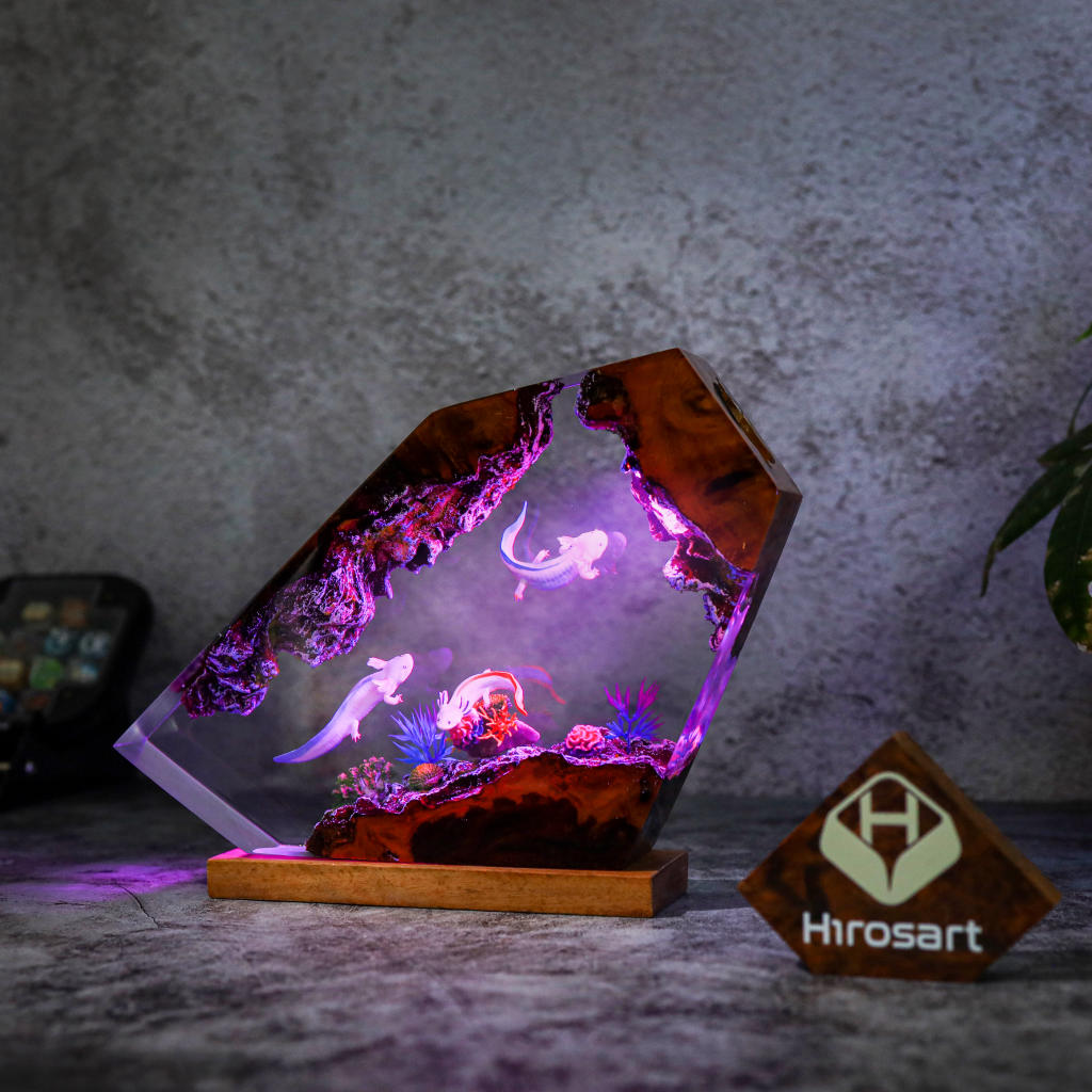 Swimming Axolotl Epoxy Lamp Ver 3 14 Swimming Axolotl Epoxy Lamp Ver 3