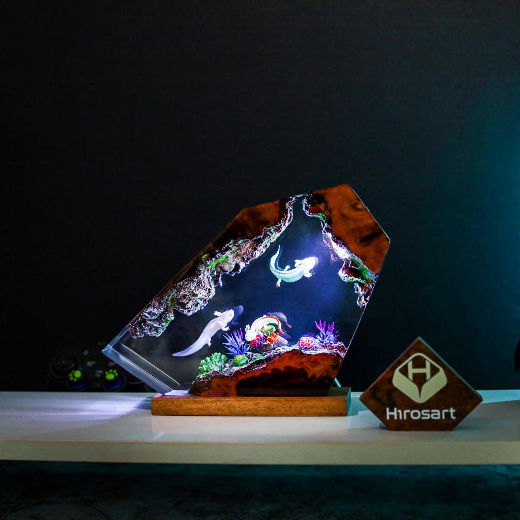 Swimming Axolotl Epoxy Lamp Ver 3 13 Swimming Axolotl Epoxy Lamp Ver 3