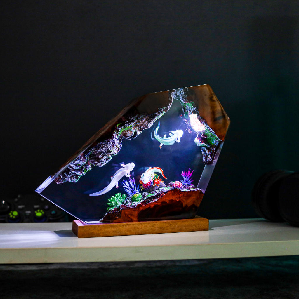 Swimming Axolotl Epoxy Lamp Ver 3 10 Swimming Axolotl Epoxy Lamp Ver 3