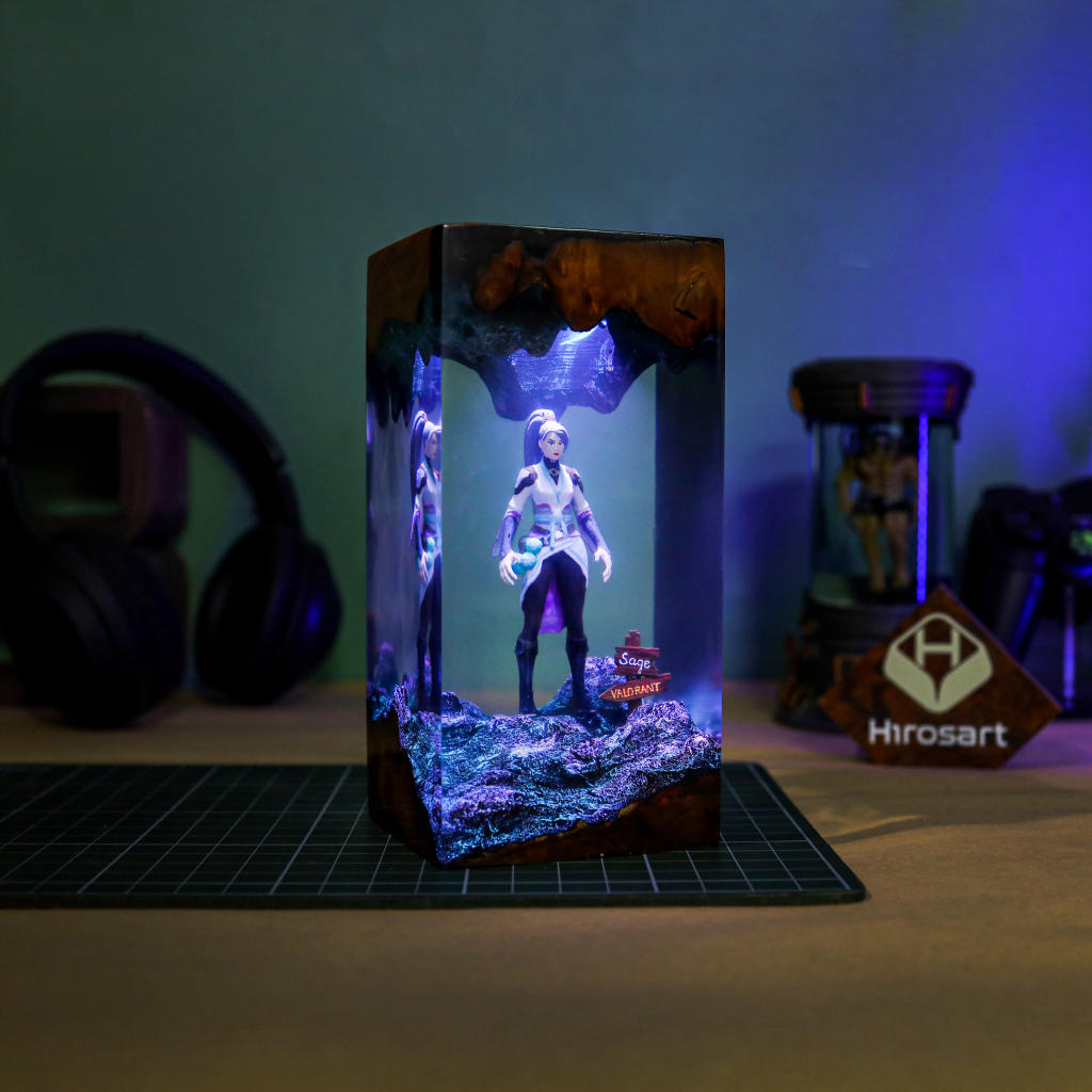 Valorant Sage Epoxy Night Light 2 Valorant Sage Epoxy Night Light