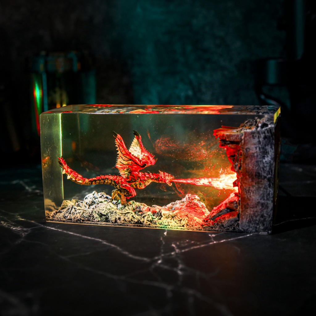 Cuboid Fire Breathing Dragon Night Light 3 Cuboid Fire Breathing Dragon Night Light