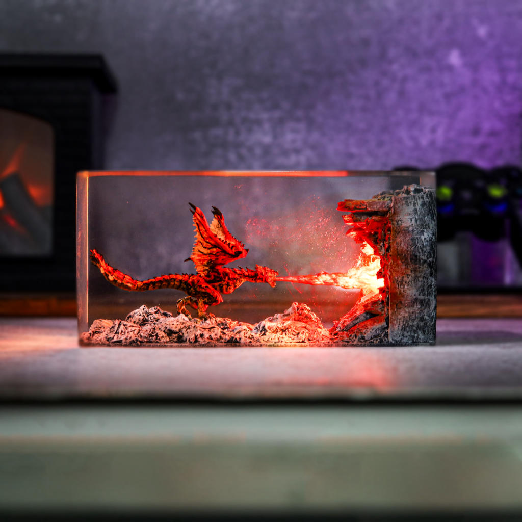 Cuboid Fire Breathing Dragon Night Light 4 Cuboid Fire Breathing Dragon Night Light