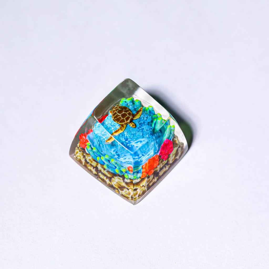 Coral Reef Turtle Artisan Keycap 4 Coral Reef Turtle Artisan Keycap