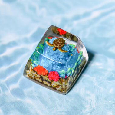 Coral Reef Turtle Artisan Keycap