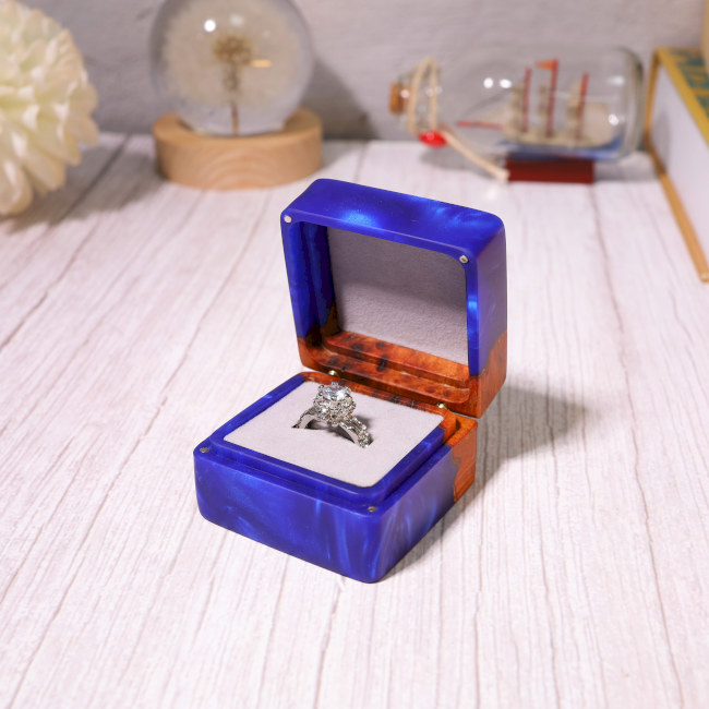 Square Navy Blue Wedding Engagement Ring Box 5 Square Navy Blue Wedding Engagement Ring Box