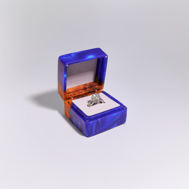 Square Navy Blue Wedding Engagement Ring Box 7 Square Navy Blue Wedding Engagement Ring Box